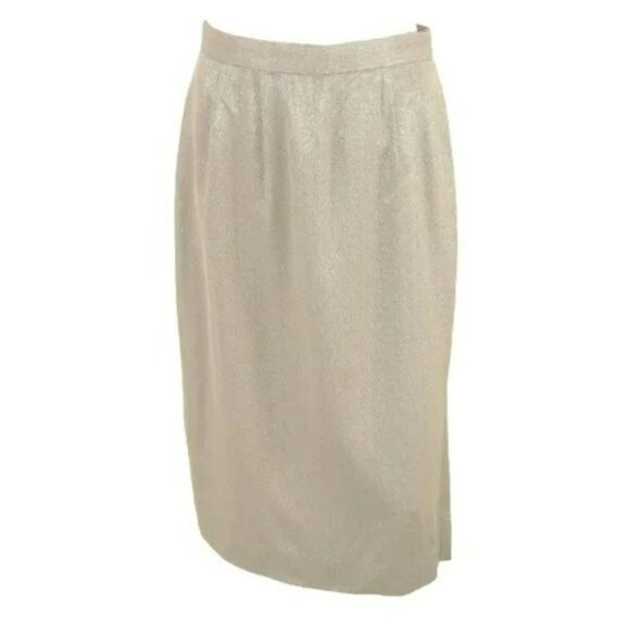 Carlisle Dresses & Skirts - Carlisle Luxurious Metallic Shimmer Gold-Silver Straight Cocktail Dress Skirt 8